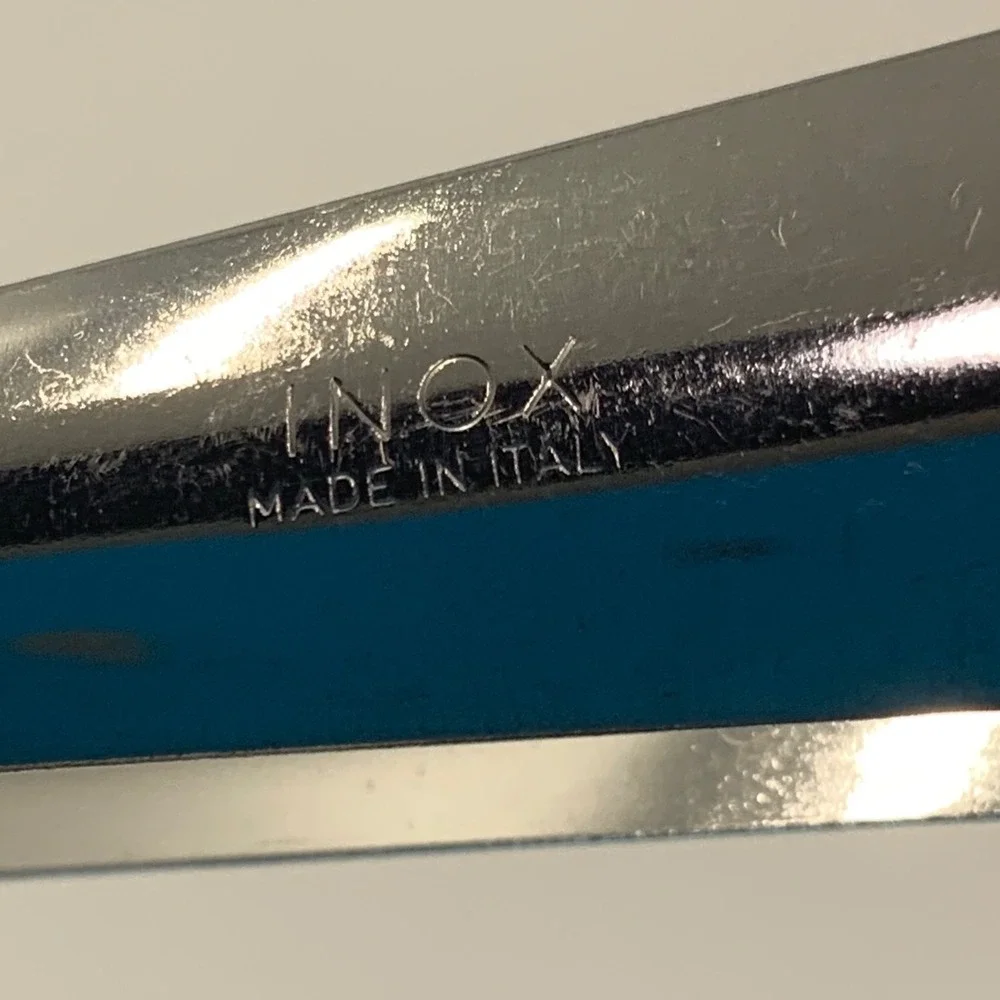 Vintage INOX Ice Tongs Serrated Made in Italy Stainless Steel Silver 5in
